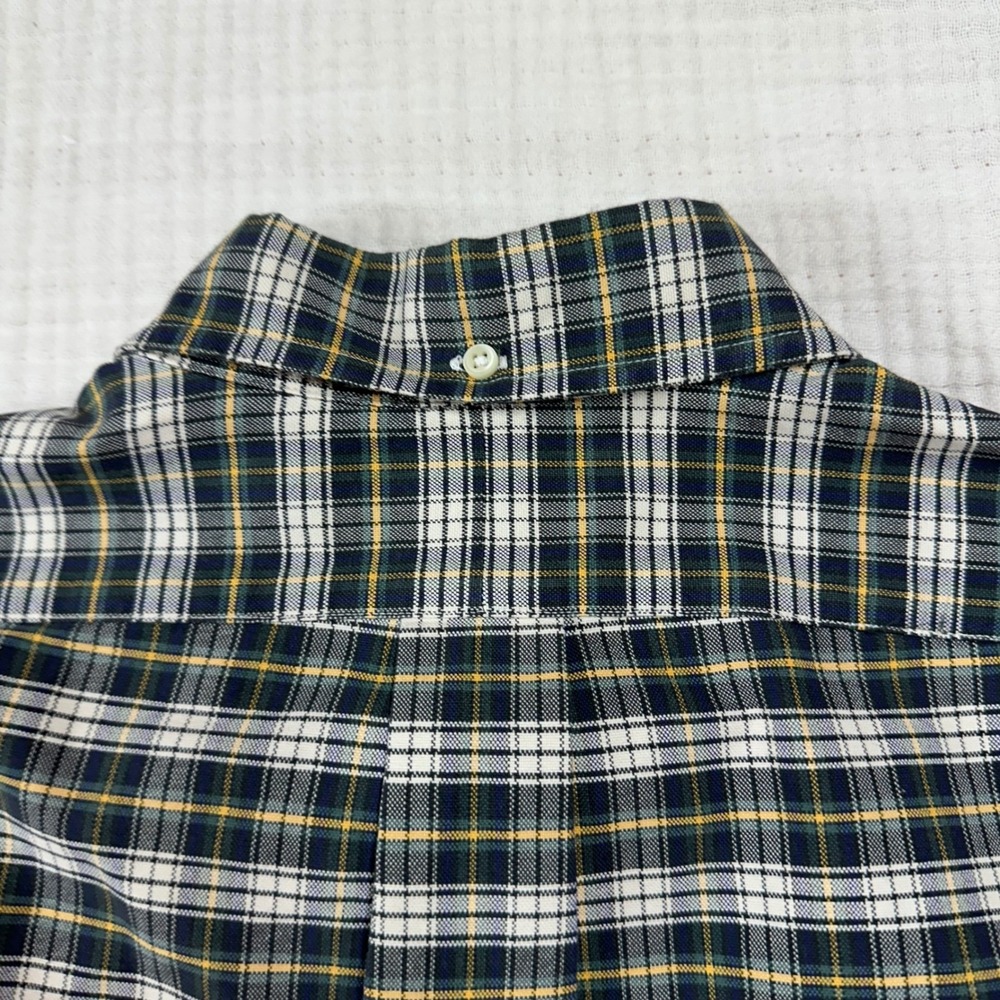 Polo Ralph Lauren Custom Fit Shirt L Green Plaid Pony Logo Long Sleeve Button - Picture 8 of 9